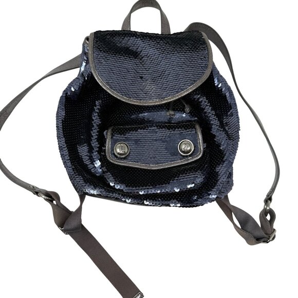 Coach Handbags - Coach Poppy Sequin Mini Backpack Midnight Blue Sparkle Bag Purse Vintage